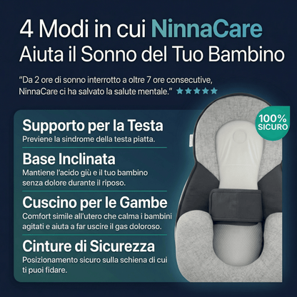 NinnaCare™ – Contro reflusso, coliche e per un sonno migliore