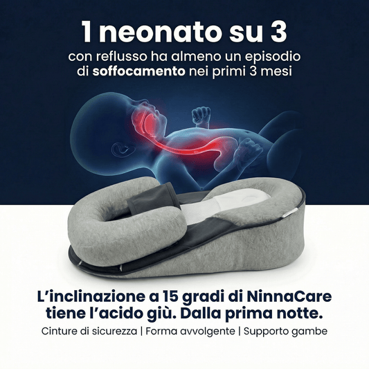 NinnaCare™ – Contro reflusso, coliche e per un sonno migliore