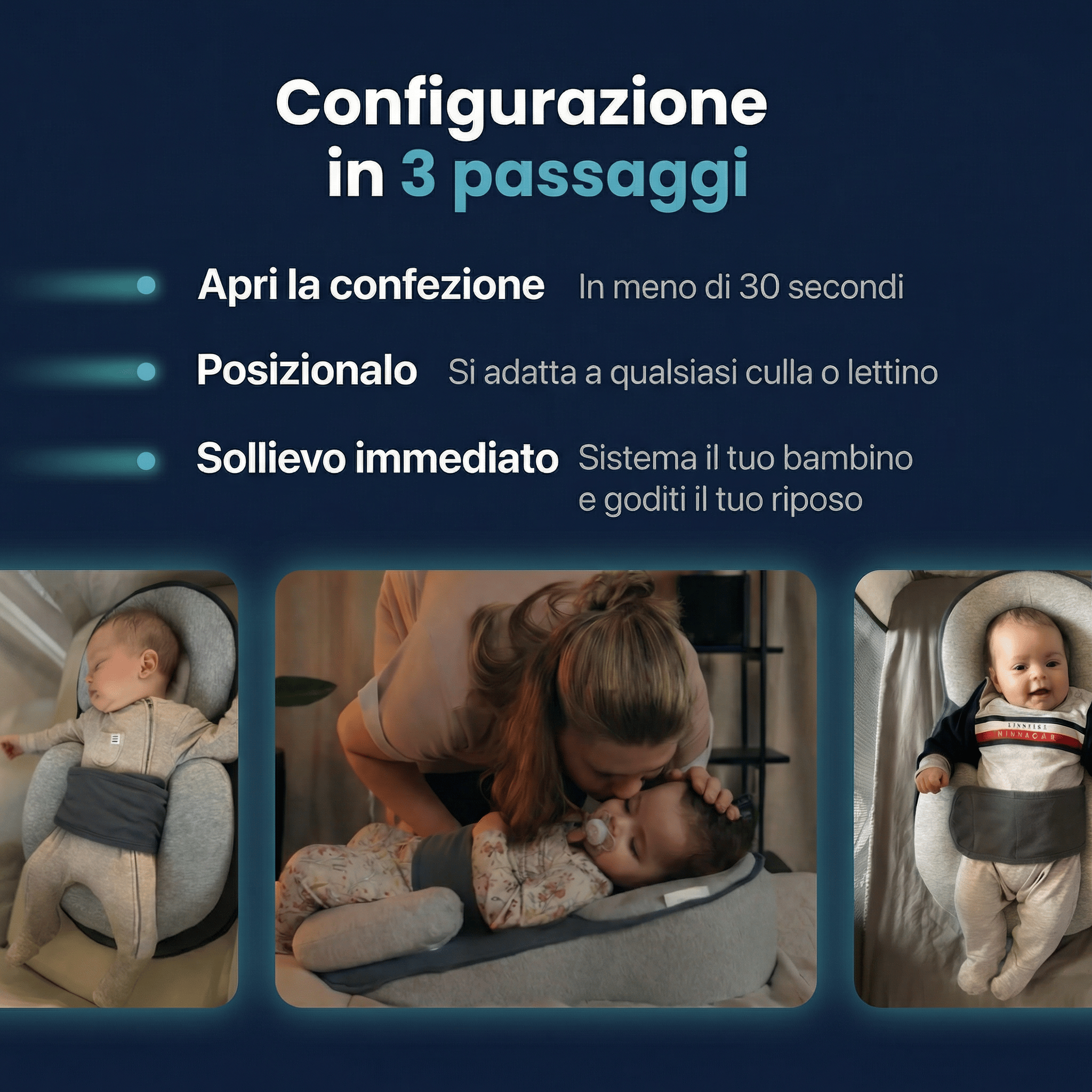 NinnaCare™ – Contro reflusso, coliche e per un sonno migliore